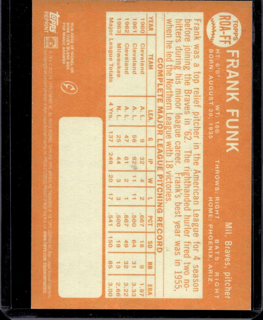 2013 Topps Heritage #ROA-FF Frank Funk Real One Autographs