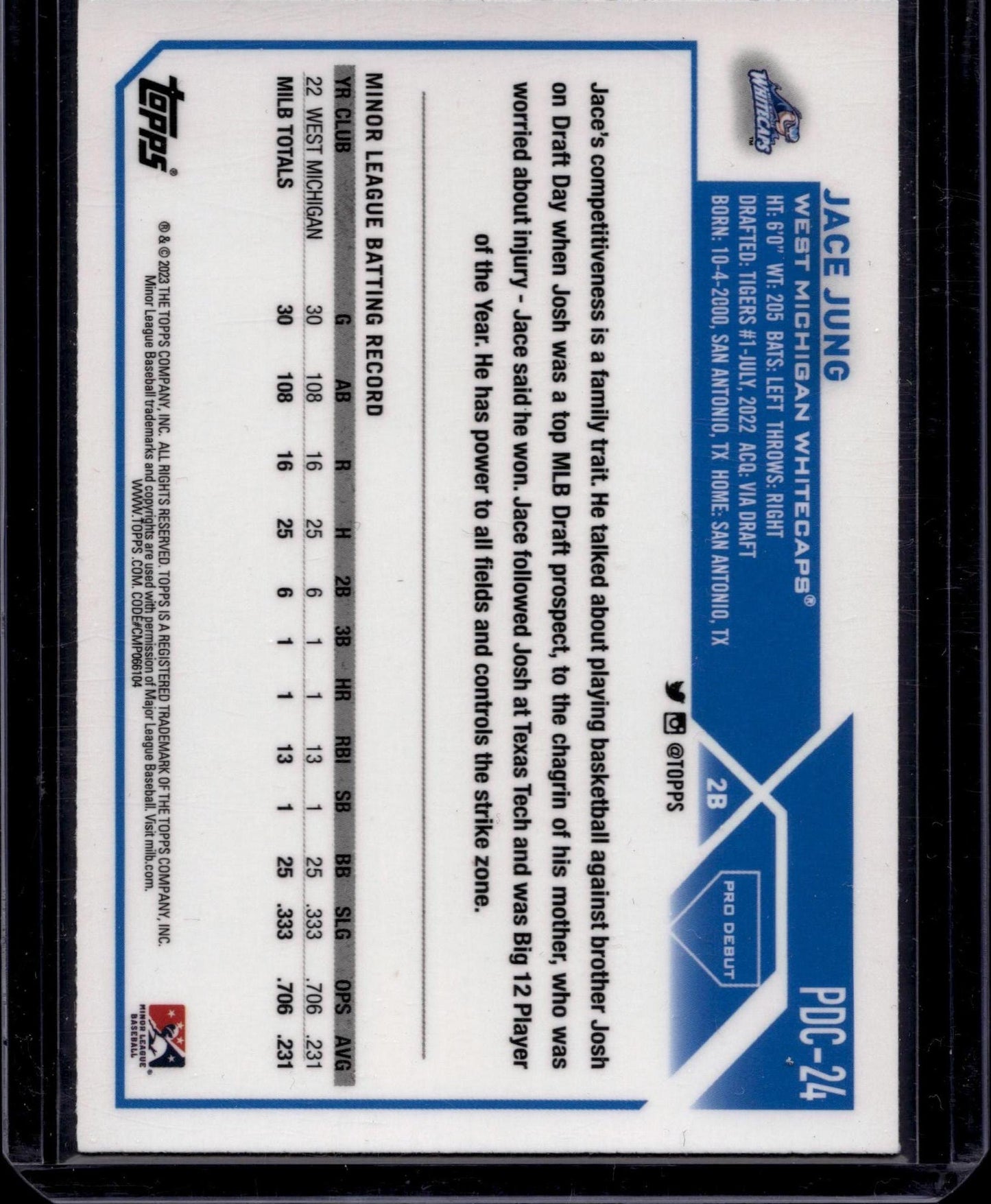2023 Topps Pro Debut #PDC-24 Jace Jung Chrome