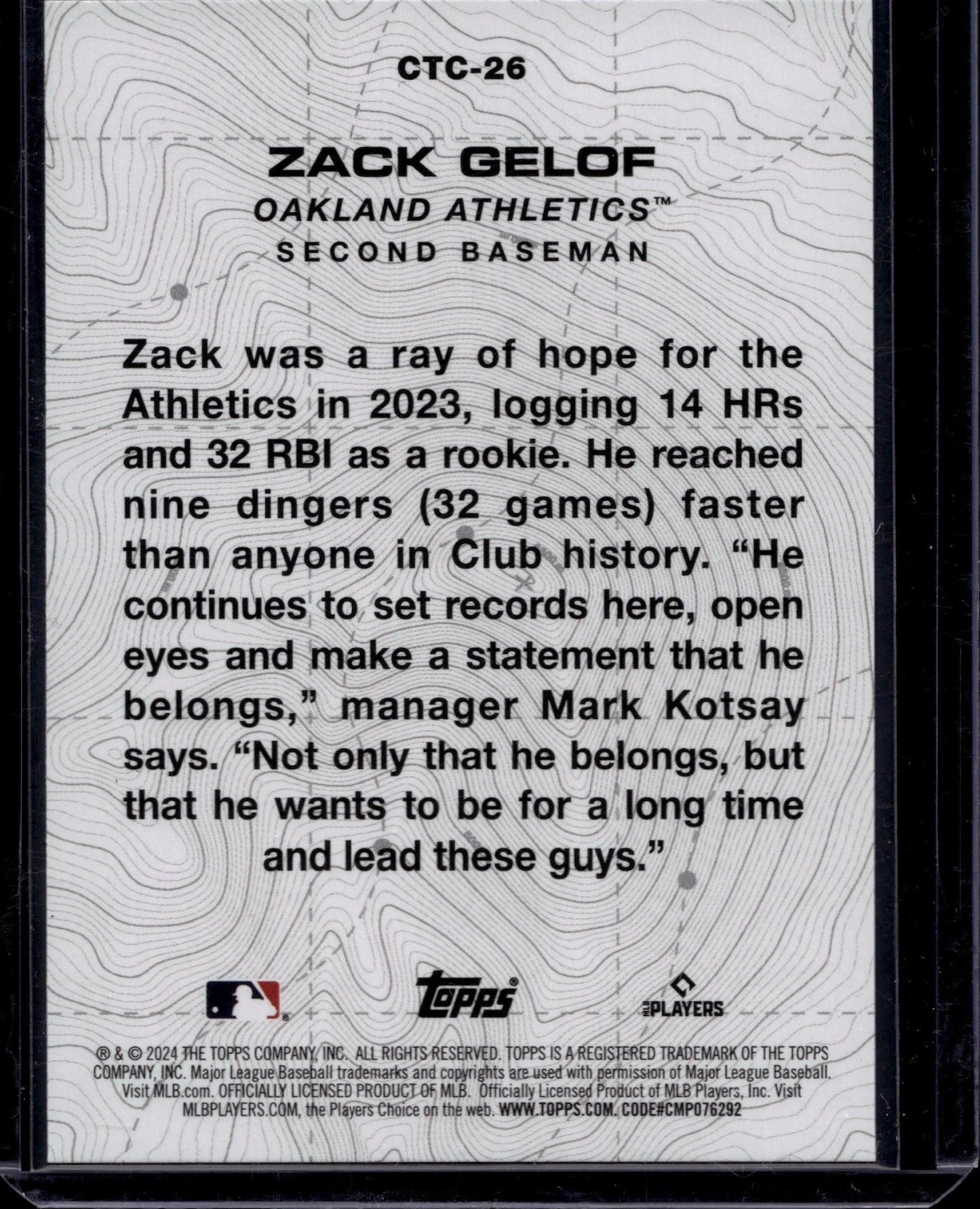 2024 Topps #CTC-26 Zack Gelof City to City