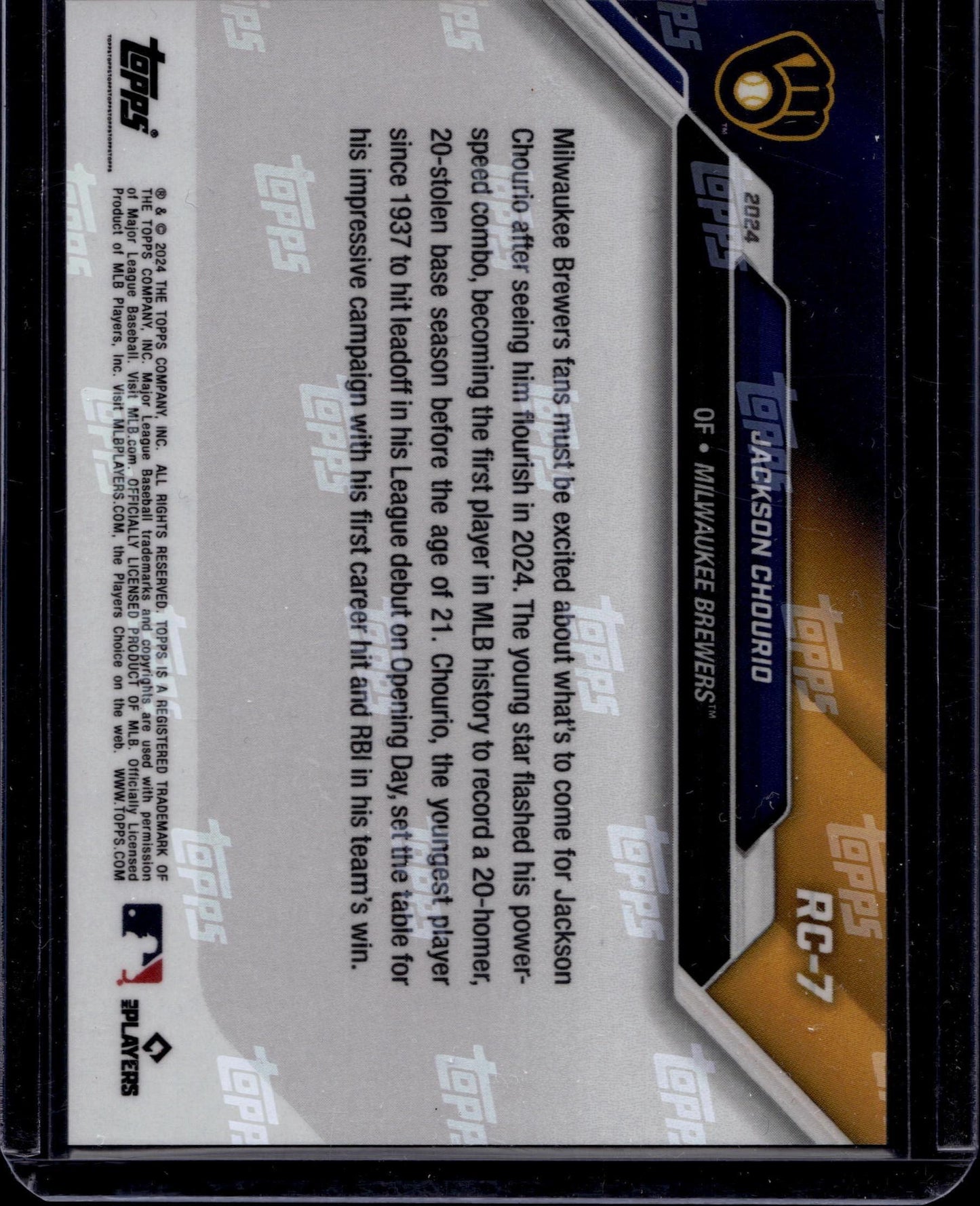 2024 Topps Now Rookie Cup #RC-7 Jackson Chourio