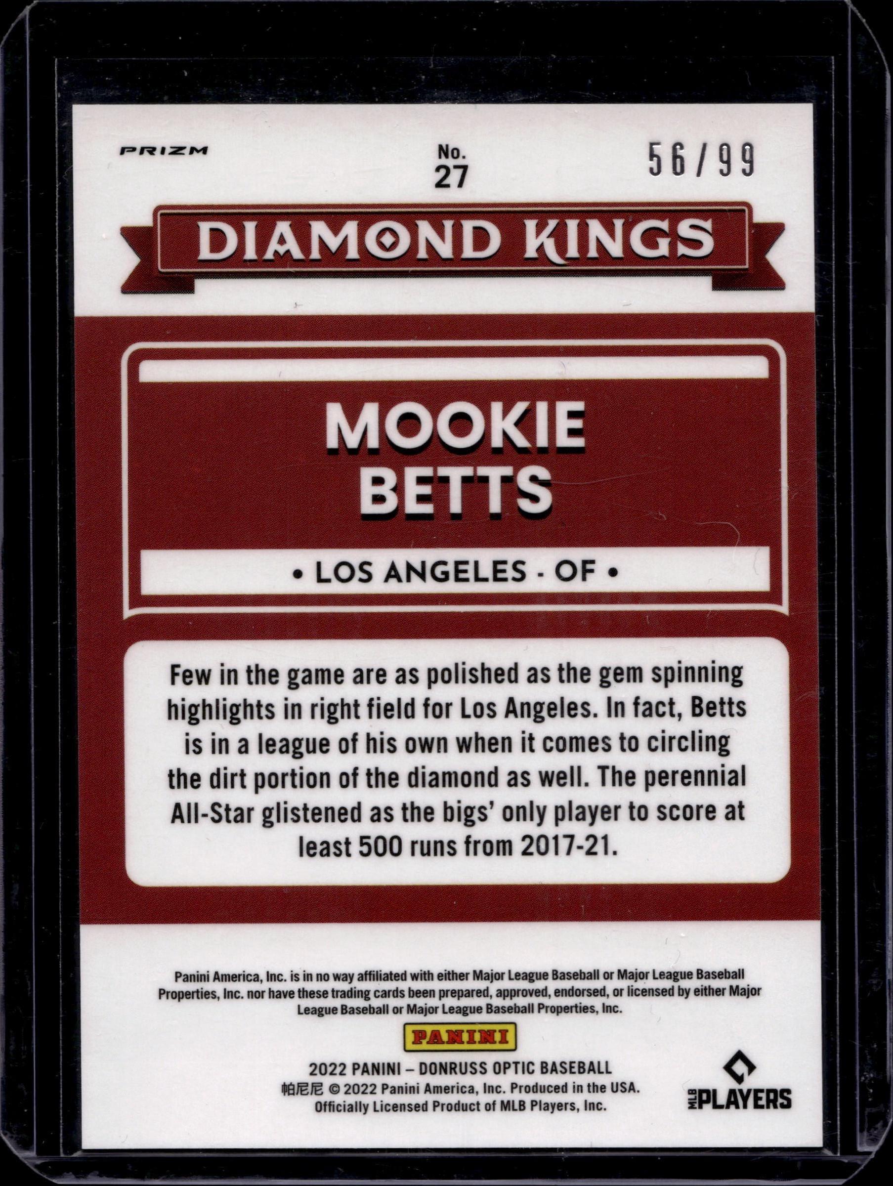 2022 Donruss #27 Mookie Betts Holo Red