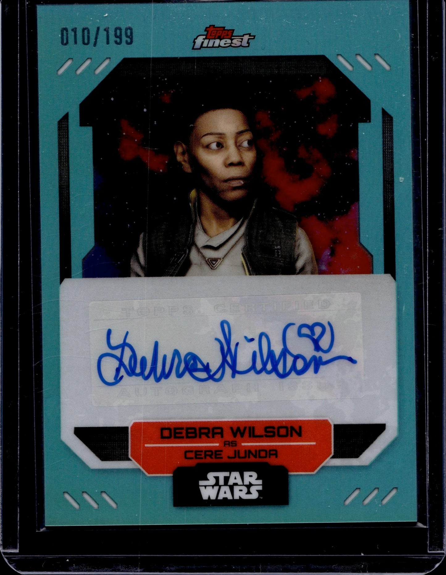2023 Topps Finest Star Wars #FA-DW Debra Wilson Finest Autographs Aqua Aqua