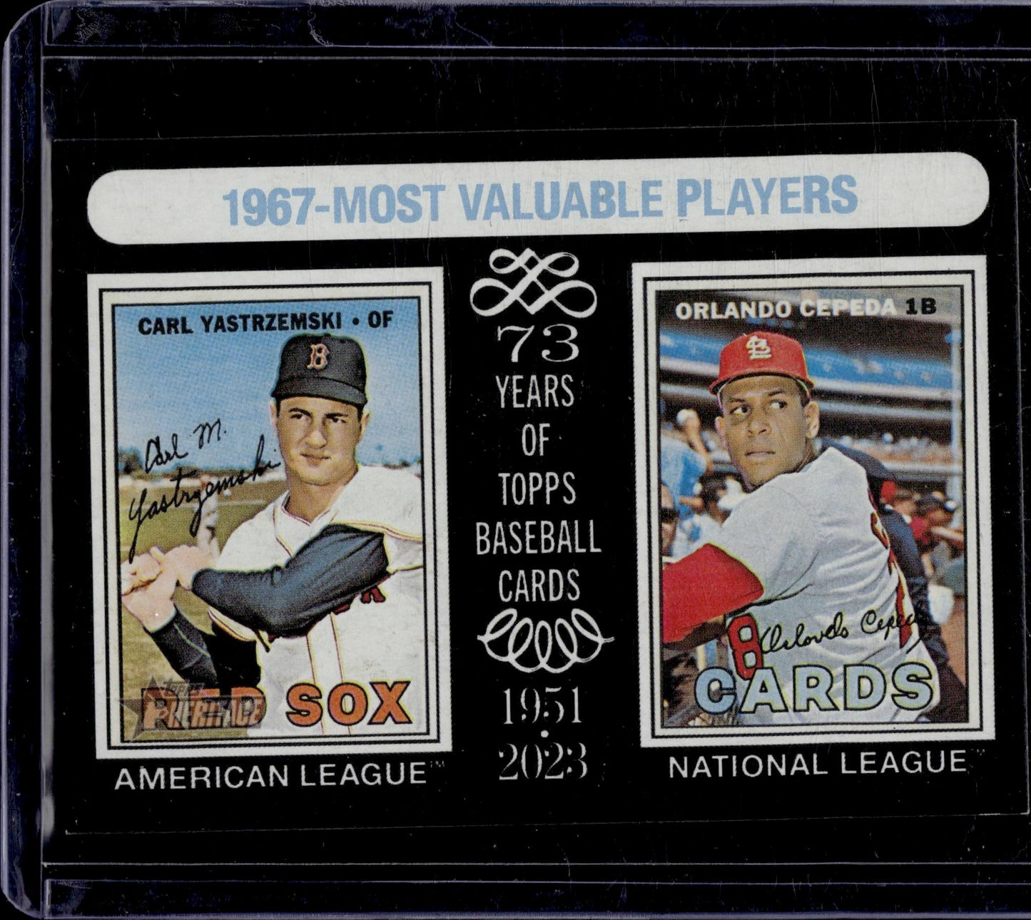 2024 Topps Heritage-1967 MVPs (Yastrzemski/Cepeda) MVP, Black Border /50