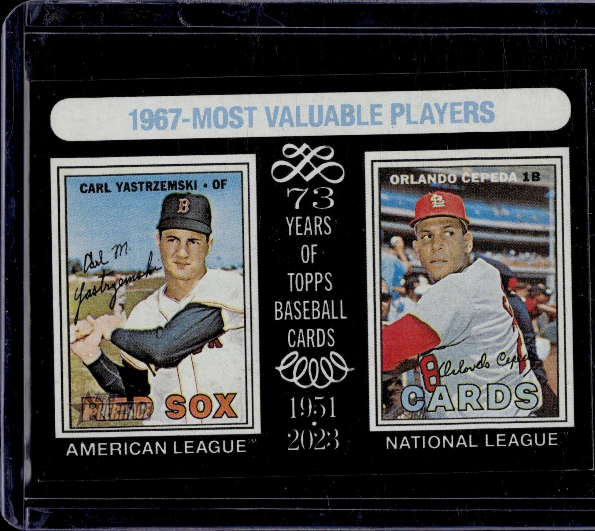 2024 Topps Heritage-1967 MVPs (Yastrzemski/Cepeda) MVP, Black Border /50