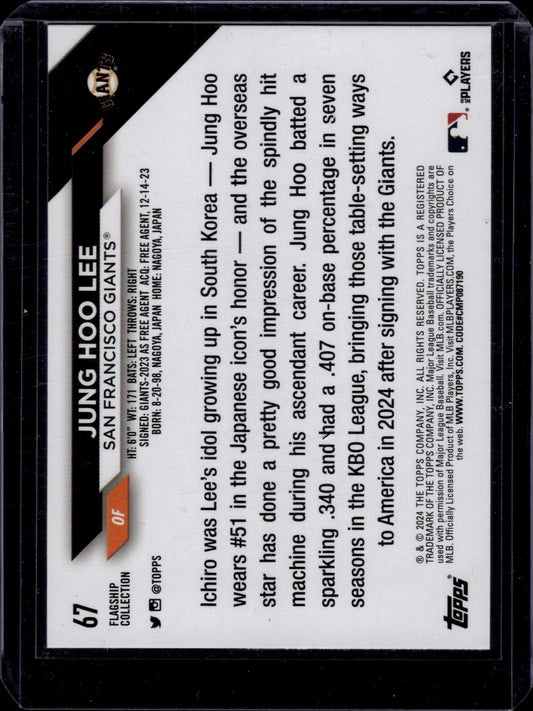 2024 Topps #67 Jung Hoo Lee Flagship Collection
